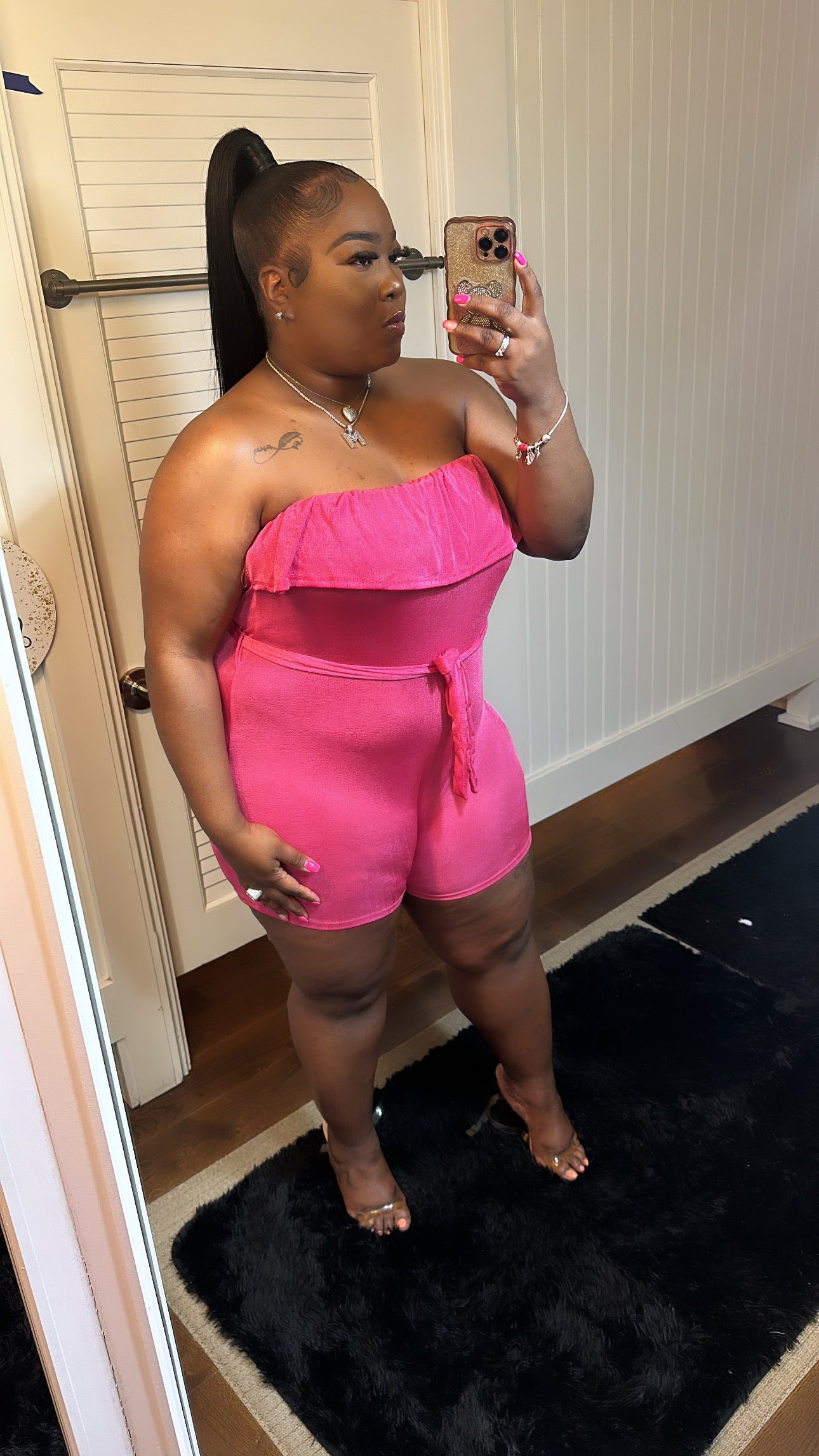 She too cute short romper -plus