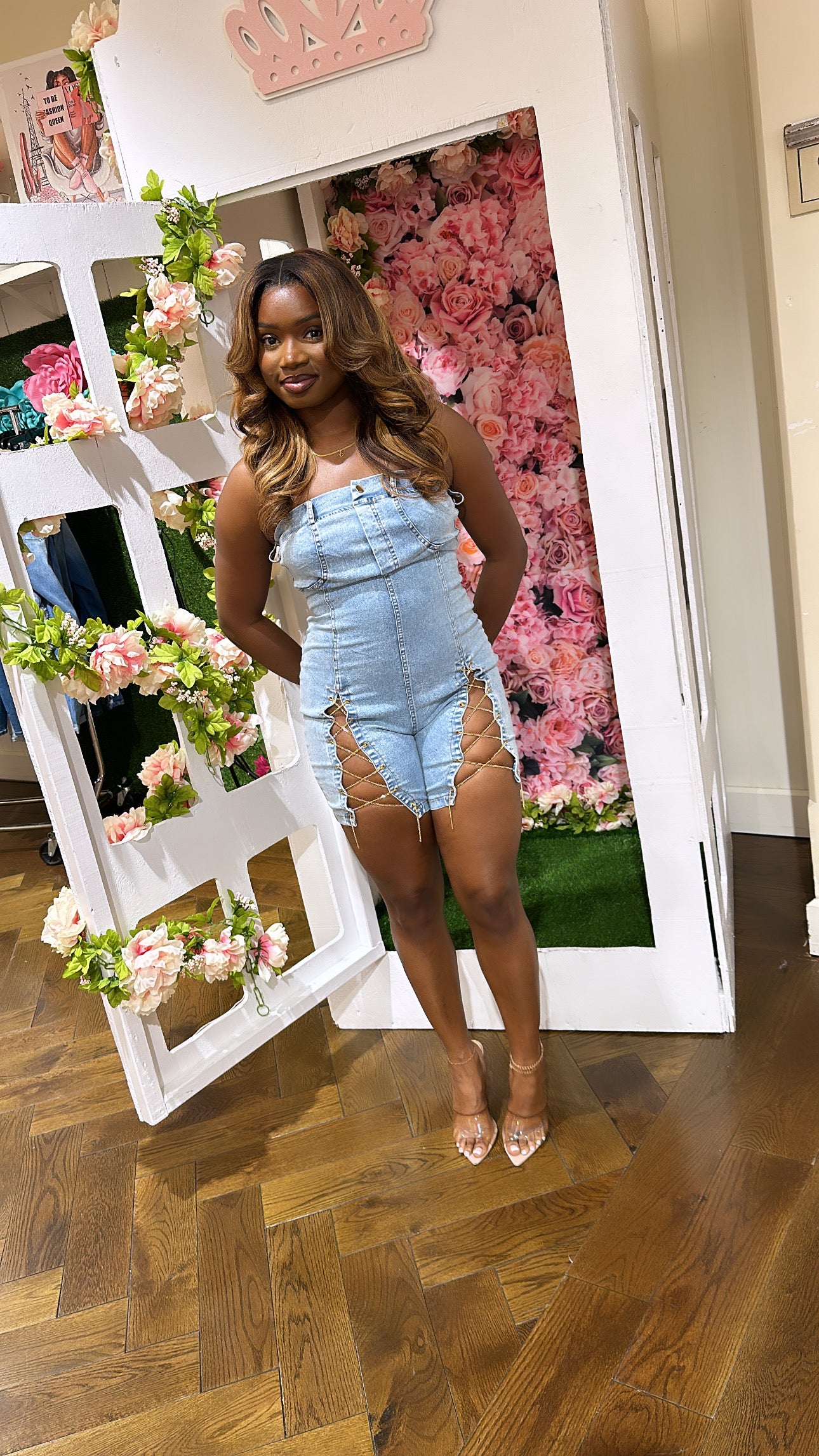 No rules allowed denim romper