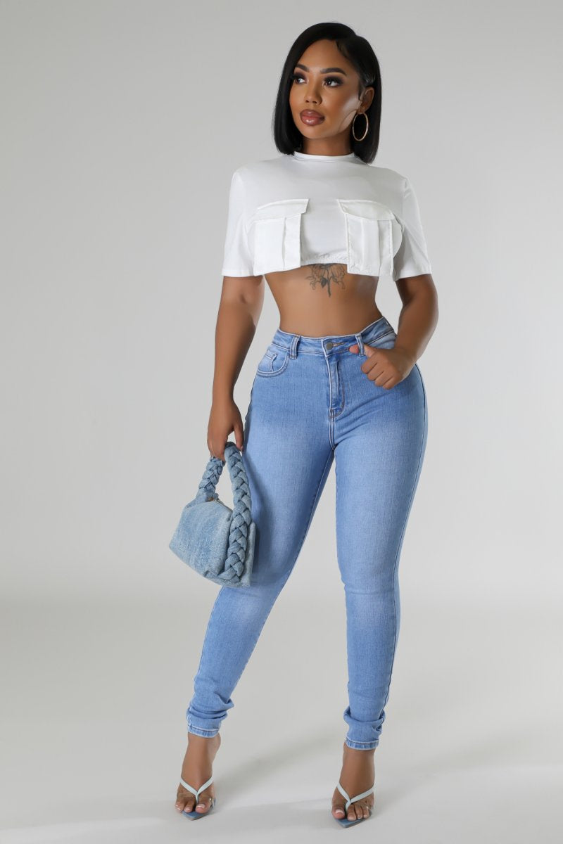 She the truth pocket crop top