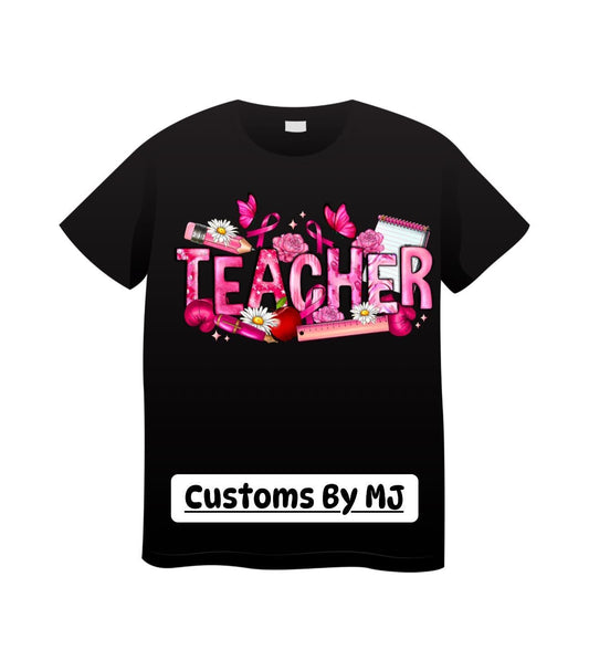 Breast cancer teacher shirt